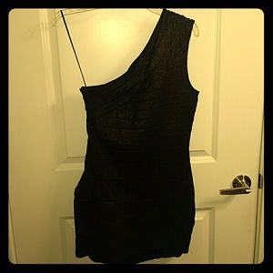 Banded one-shoulder mini dress